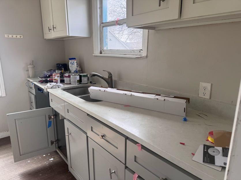 Kitchen cleaned by Sky House Cleaning, before